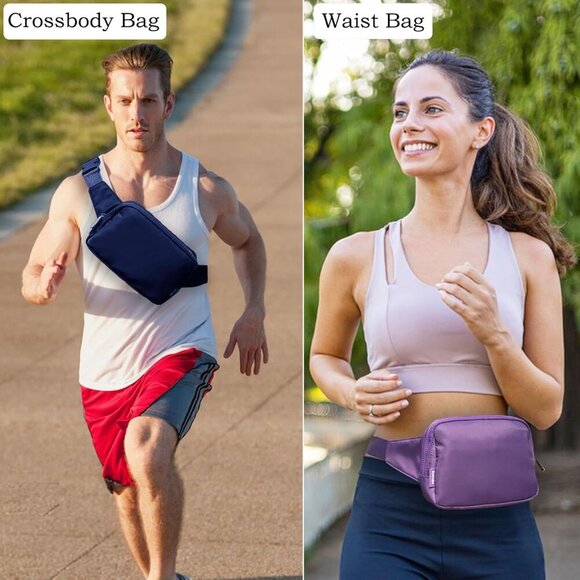 2L Water-Resistant Fanny Pack for Travel - Adjustable 55-Inch Strap, Dark Blue - Picture 4 of 6